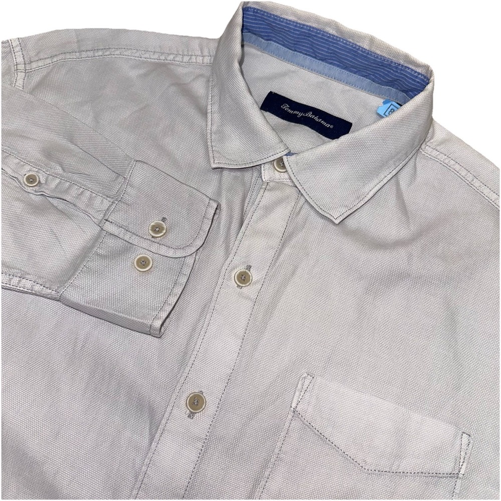 Tommy Bahama Blue‎ Button Up Lyocell Cotton Long Sleeve Shirt Vacation Men's M